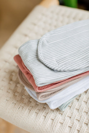 Soft Organic Cotton and Bamboo Belly Bands to wrap around Baby's Belly. 
